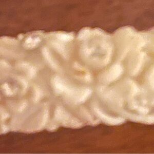 Floral ivory with rhinestones bangle bracelet.